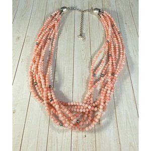 Jay King DTR 925 Angel Skin Coral Necklace Multi Strand Designer Southwestern